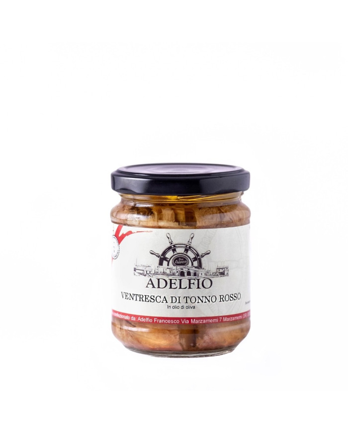 Ventresca di Tonno Rosso all'olio d'oliva in vaso Adelfio 200 gr