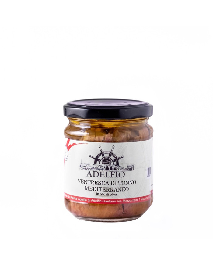 Ventresca di Tonno Mediterraneo all'olio d'oliva in vaso Adelfio 200 gr