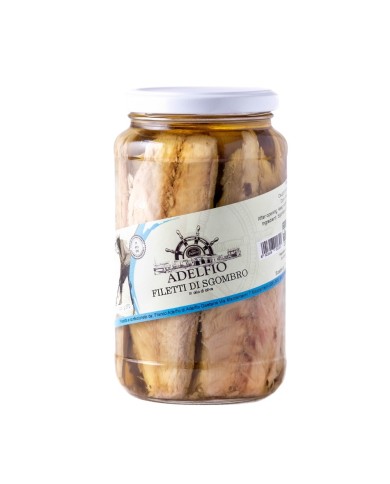 Filetti di sgombro in olio d'oliva in vaso Adelfio 565 gr Filetti di sgombro in olio d'oliva in vaso Adelfio 565 gr