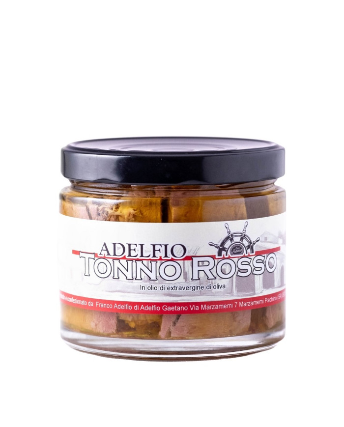Tonno Rosso in olio Extra Vergine di oliva in vaso Adelfio 650 gr