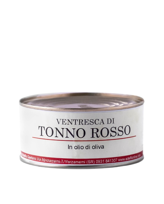 Ventresca di Tonno Rosso all'olio d'oliva in latta Adelfio 300 gr