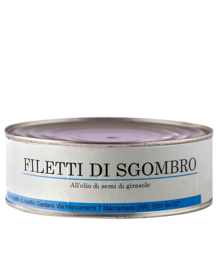 Filetti di sgombro in olio di semi di girasole in latta Adelfio 850 gr