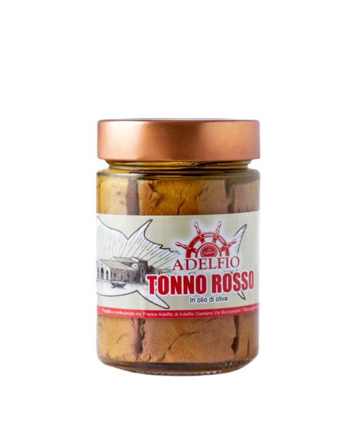 Tonno Rosso in olio d'oliva in vaso Adelfio 330 gr
