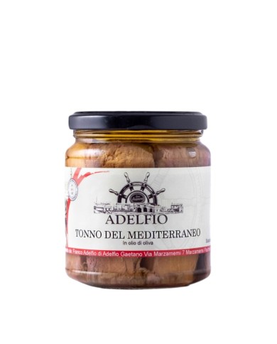 Tonno del Mediterraneo all'olio d'oliva in vaso Adelfio 300 gr
