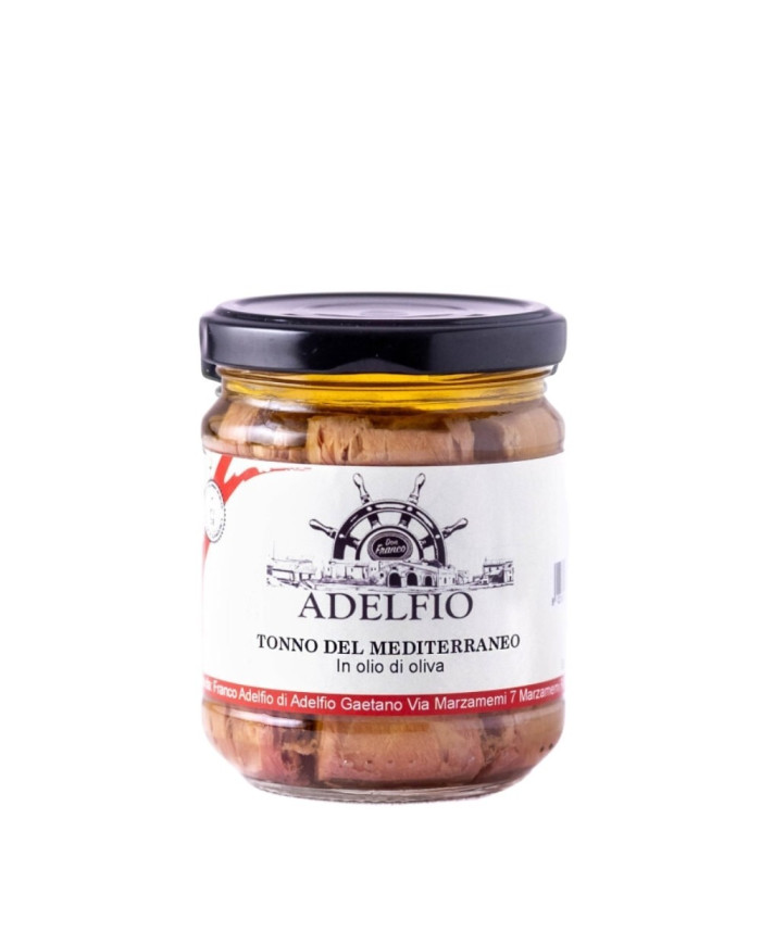 Tonno del Mediterraneo all'olio d'oliva in vaso Adelfio 200 gr