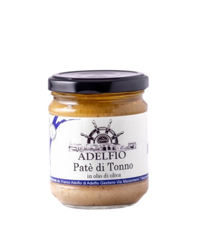 Patè di Tonno all'olio d'oliva in vaso Adelfio 200 gr Patè di Tonno all'olio d'oliva in vaso Adelfio 200 gr