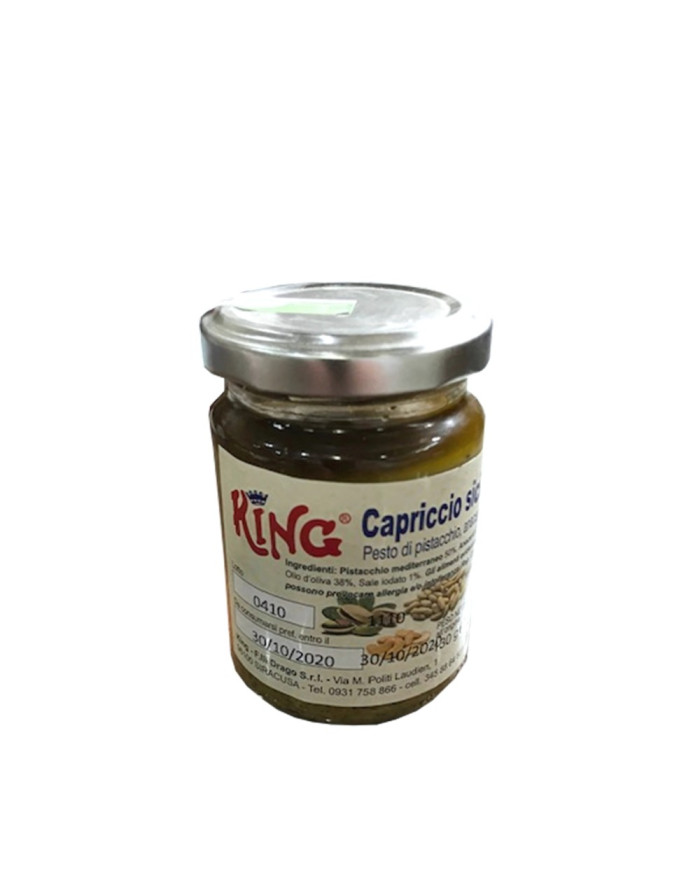 Pesto di pistacchi anarcardi pinoli Capriccio Siciliano King 130 gr