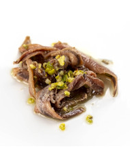 Filetti alici all'olio d'oliva con pistacchio in vaso Adelfio (100 gr)