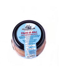 Filetti alici all'olio d'oliva pomodorino secco in vaso Adelfio (100 gr)