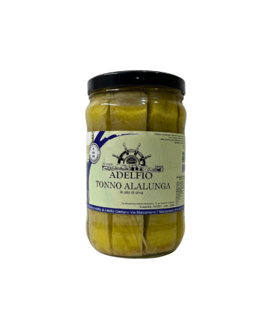 Tonno Alalunga all'olio d'oliva in vaso Adelfio 1650 gr Tonno Alalunga all'olio d'oliva in vaso Adelfio 1650 gr