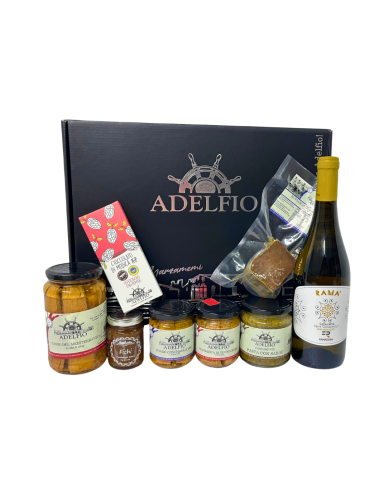 Cesta regalo La Favorita prodotti ittici tipici siciliani Adelfio