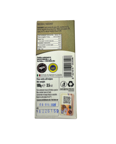 Cioccolato di Modica IGP Adelfio alla Nocciola (100 gr)
