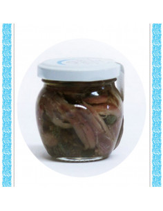 Filetti di alici con capperi all'olio d'oliva vaso gr 106
